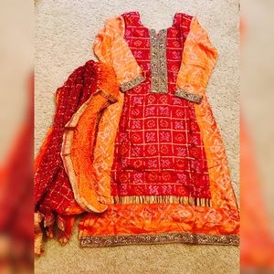 2 piece silk gharchola suit